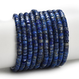 Нитки бусины из натурального ляписа-лазури, диск, Heishi бусы