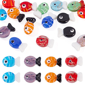 16 шт 4 стили ручной работы бусины лэмпворк, рыба
