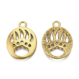 Pendentifs en alliage de style tibétain, sans plomb et sans cadmium, ovale