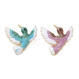 Эмалевые булавки со стразами в виде птиц, булавки из сплава для лацканов одежды рюкзака, с блеском порошок