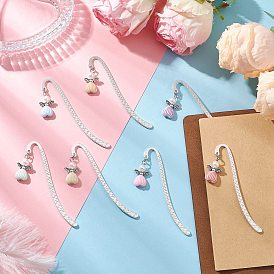 Закладки с крючками из сплава, Сердце Ангел акриловые и АБС пластик имитация жемчуга подвески закладки