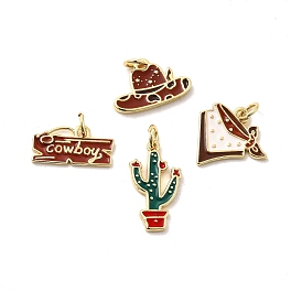 Подвески из латуни и эмали в стиле ковбоя, долговечный, без свинца и без кадмия, с целью перехода в кольце, реальный 18 k позолоченный, стойки покрытие