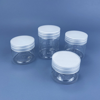Прозрачная пластиковая пустая портативная банка для крема для лица, многоразовые косметические контейнеры, с винтовой крышкой, колонка