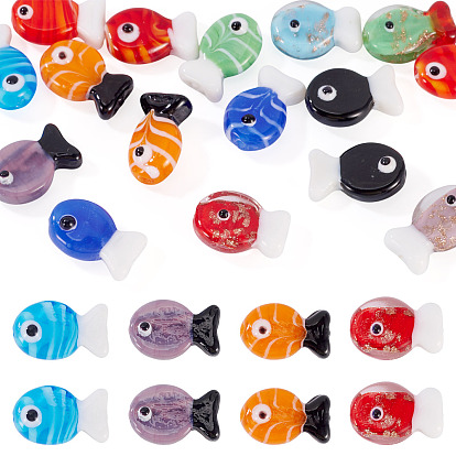 16 шт 4 стили ручной работы бусины лэмпворк, рыба