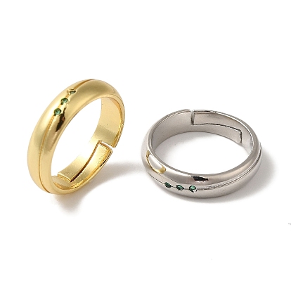 Кольца на палец с зеленым фианитом, стойки, латунные регулируемые кольца для женщин, долговечный, без свинца и без кадмия