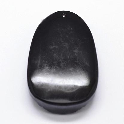 Natural Obsidian Carven Pendants, Guardian