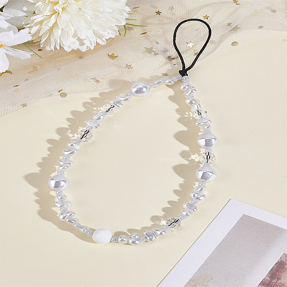 1Correas para móviles con cuentas de cristal y perlas de imitación para mujer, encanto de las decoraciones del teléfono