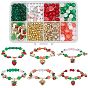 Наборы для изготовления браслетов с подвесками в виде клубники и вишни своими руками, включают стеклянные бусины, CCB пластиковые шарики, Подвески из эмали и сплава, разнообразные