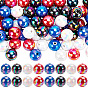 100Pcs 4 Colors UV Plating Opaque Acrylic Beads, Iridescent, Round