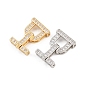 Латунное микропейв, прозрачный кубический цирконий, складные застежки, г-образный