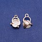 Прелести сплава Rhinestone, с пластиковой имитационной жемчужиной, цветок, золотой свет