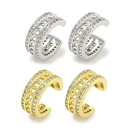 Латунные серьги-манжеты из прозрачного кубического циркония, для женщин