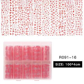 10Rolls Nail Art Transfer Stickers, Nail Decals, DIY Nail Tips Decoration, Christmas Themed Pattern