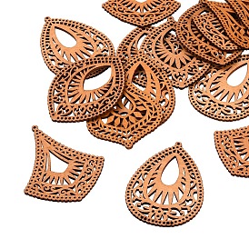 Деревянные большие подвески, окрашенные, слеза, полый