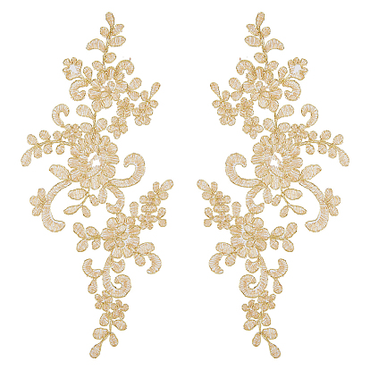 Компьютеризированная вышивка цветочные аппликации из полиэстера, пришиваем украшения к фурнитуре