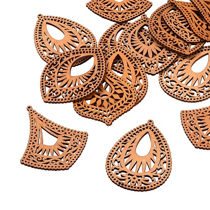 Деревянные большие подвески, окрашенные, слеза, полый