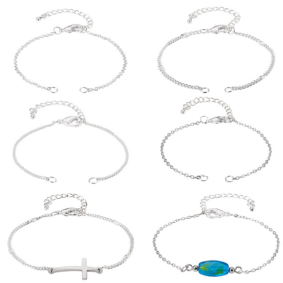 8pcs 4 fabrication de bracelets à chaîne en laiton de style