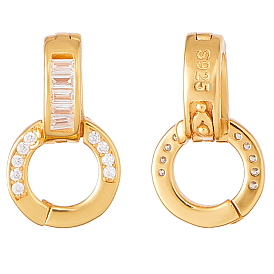 2 шт. 925 застежки-крутилки из стерлингового серебра с прозрачными кубическими циркониями