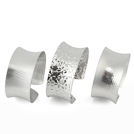 304 Широкие открытые браслеты-манжеты из нержавеющей стали для женщин