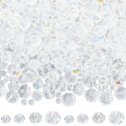 Стеклянные бусины с гальваническим покрытием , с покрытием AB цвета, граненые, рондель