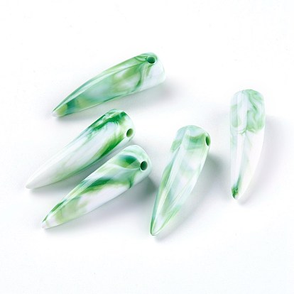 Acrylic Imitation Gemstone Beads, Tooth Shaped