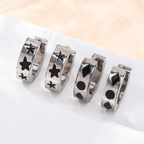 304 серьги из нержавеющей стали с эмалью, ручная полировка