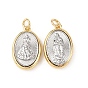 Латунные подвески, овал с Девой Марией/nossa senhora aparecida, стойки покрытие, долговечный, без свинца и без кадмия, с целью перехода в кольце