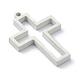 202 Stainless Steel Open Back Bezel Pendants, For DIY UV Resin, Epoxy Resin, Pressed Flower Jewelry, Cross