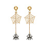 Dark Gothic Spider Web Halloween Earrings for Witchy Women