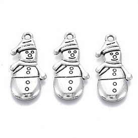 Tibetan Style Alloy Pendants, Lead Free & Cadmium Free, for Christmas, Snowman