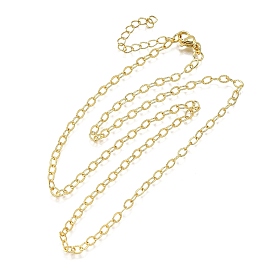 Ожерелья из латунных текстурированных цепочек-кабелей, без свинца и без кадмия, долговечный, стойки покрытие