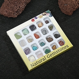 20 pépites de styles collections de pierres précieuses naturelles mélangées, pour l'enseignement des sciences de la terre, pour la décoration