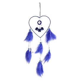 Heart with Feather Wall Hanging Decorations, for Home Hanging Decorations