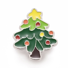 Christmas Tree Enamel Pin, Alloy Badge for Backpack Clothes, Platinum