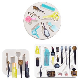Gorgecraft DIY Makeup Tools Silicone Molds Kits, with Silicone Measuring Cup, Plastic Transfer Pipettes, Disposable Latex Finger Cots, Birch Wooden Sticks