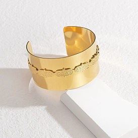 304 из нержавеющей стали манжеты браслеты, простые браслеты для женщин