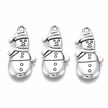 Tibetan Style Alloy Pendants, Lead Free & Cadmium Free, for Christmas, Snowman