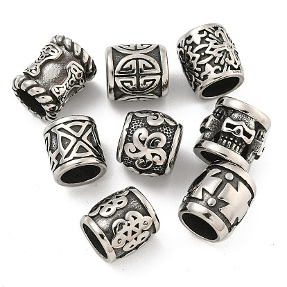 316 европейские бусины из хирургической нержавеющей стали, бусины с большим отверстием, колонка