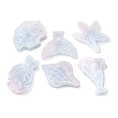 Pinces à cheveux en PVC à motif océan, accessoires pour cheveux pour filles et femmes