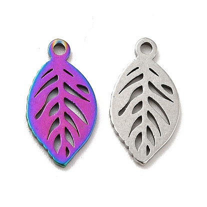 201 Stainless Steel Pendants, Leaf Charms