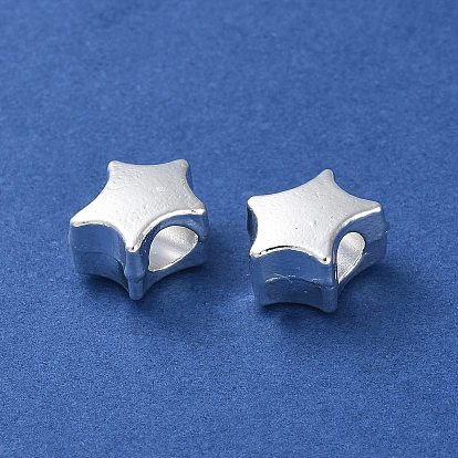 Alloy Beads, Long-Lasting Plated, Star