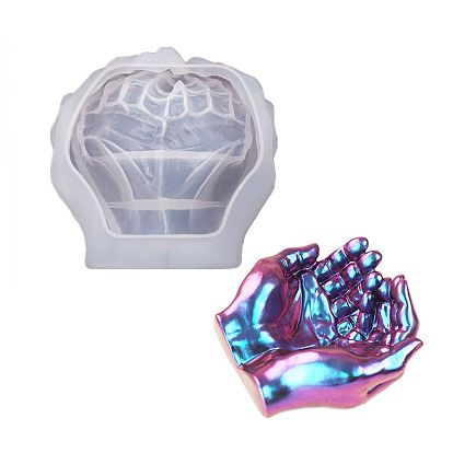 DIY 3D Double Hand Ashtray Silicone Molds, Storage Molds, Resin Casting Molds, For UV Resin, Epoxy Resin Craft Making