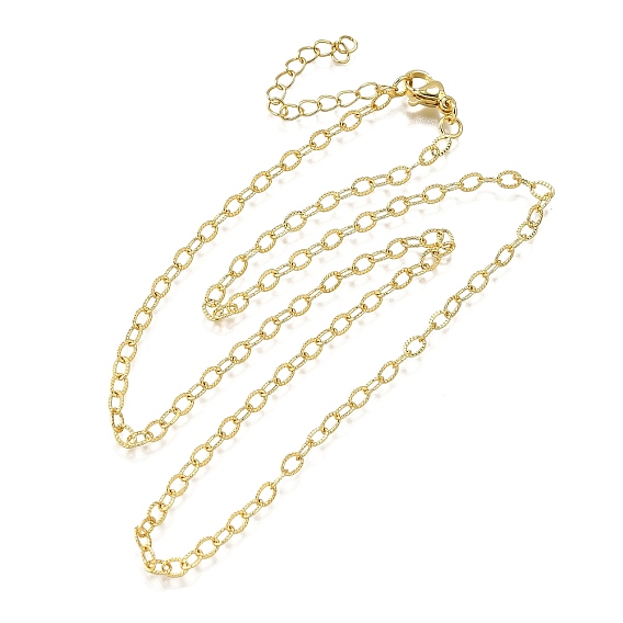 Ожерелья из латунных текстурированных цепочек-кабелей, без свинца и без кадмия, долговечный, стойки покрытие