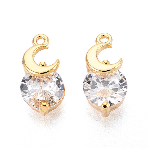 Латунные микро проложить кубического циркония прелести, реальный 18 k позолоченный