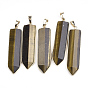 Природных драгоценных камней крупные кулоны, с латунной фурнитурой , меч, золотые