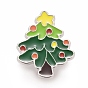 Christmas Tree Enamel Pin, Alloy Badge for Backpack Clothes, Platinum
