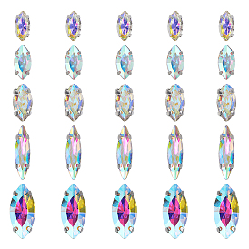 Sew on Rhinestone, Glass Rhinestone, with Platinum Tone Brass Prong Settings, Garments Accessories, Faceted, Horse Eye