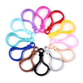 Opaque Solid Color Bulb Shaped Plastic Push Gate Snap Keychain Clasp Findings