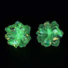 Luminous Glow in the Dark Resin Flower Stud Earrings with 304 Stainless Steel Pins