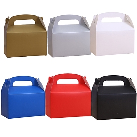 Party Festival Gift Paper Boxes with Hand Hole, Candy Totes, Rectangle